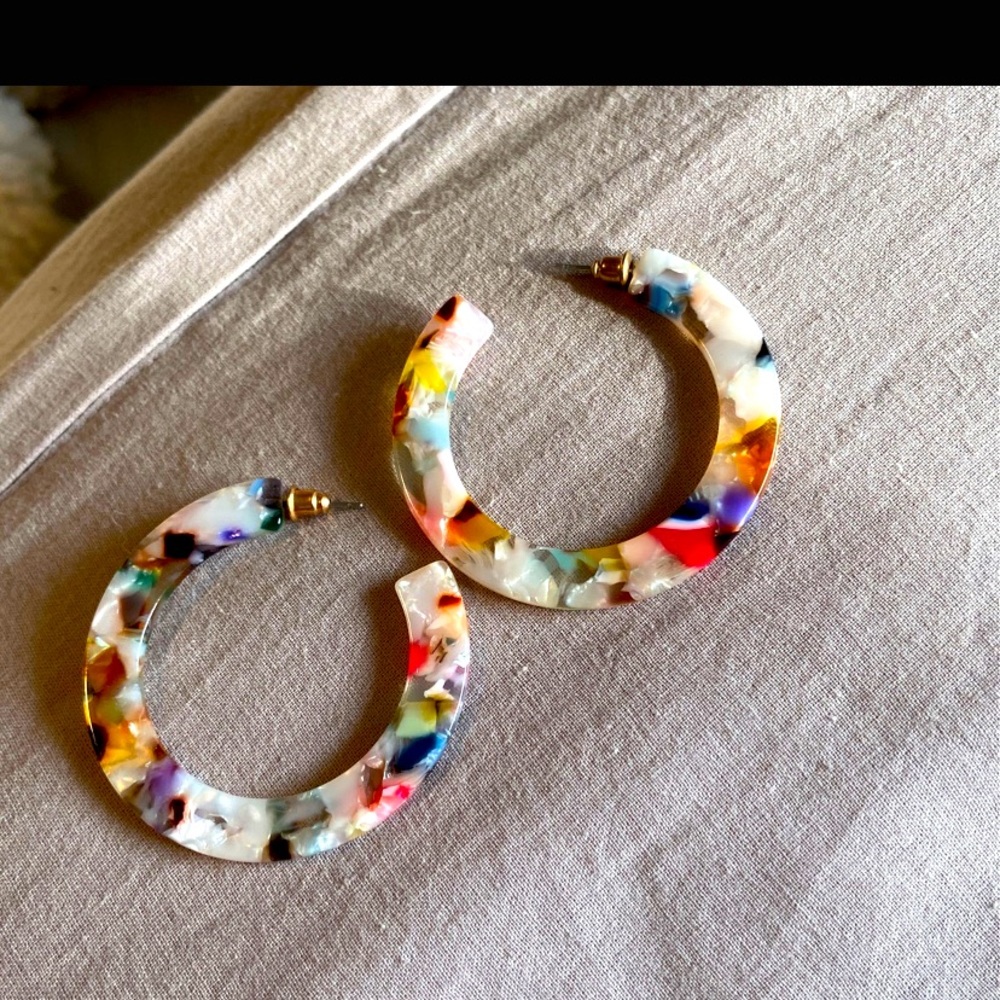 Multi colored hoop earrings